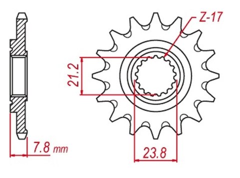 MTX PARTS ZĘBATKA PRZEDNIA HORNET 2320 13 HONDA CRF 250R '18-'23 SAMOOCZYSZCZAJĄCA (JTF1344.13SC) (ŁAŃC. 520)