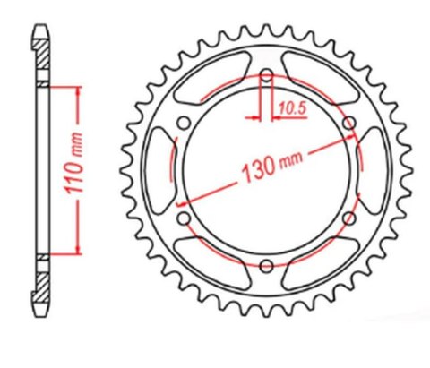 MTX PARTS ZĘBATKA TYLNA 241 47 YAMAHA R1 '09-'14, FZ6 '04-'09, R6 '03-'10 (+1) (JTR479.47) (ŁAŃC. 530)
