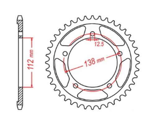 MTX PARTS ZĘBATKA TYLNA 4350 40 HONDA CB 500 '94-'03, CB 750F '93-'03 (JTR1332.40) (ŁAŃC. 525)