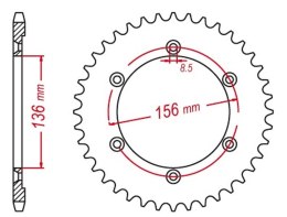 MTX PARTS ZĘBATKA TYLNA 4365 43 SUZUKI DR 650 SE '96-'12 (JTR1791.43) (ŁAŃC. 525)