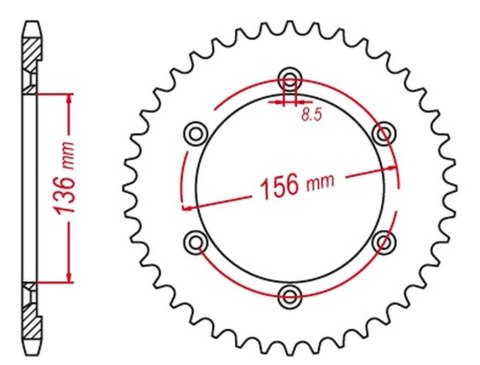 MTX PARTS ZĘBATKA TYLNA 4365 43 SUZUKI DR 650 SE '96-'12 (JTR1791.43) (ŁAŃC. 525) MTX PARTS ZĘBATKA TYLNA 4365 43 SUZUKI DR 650 SE '96-'12 (JTR1791.43) (ŁAŃC. 525)