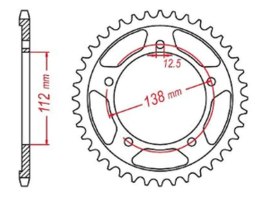 MTX PARTS ZĘBATKA TYLNA 4384 43 HONDA NC 700/750S '12-'19, NC 700/750X '12-'19 (JTR1316.43) (ŁAŃC. 520)