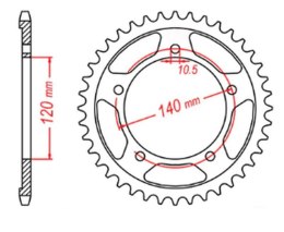 MTX PARTS ZĘBATKA TYLNA 4398 42 SUZUKI GSR 750 '11-'19, GSXR 750 '00-'03, DL 1000 '15-'16, GSX 750S '15-'16 (JTR1792.42) (ŁAŃC. 