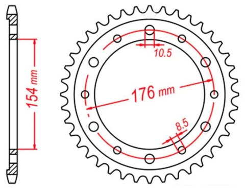 MTX PARTS ZĘBATKA TYLNA 4434 43 HONDA VFR750, VFR800 V-TEC '02-'14, VFR800X CROSSRUNNER '11-'15 (JTR1340.43) (ŁAŃC. 530) MTX PARTS ZĘBATKA TYLNA 4434 43 HONDA VFR750, VFR800 V-TEC '02-'14, VFR800X CROSSRUNNER '11-'15 (JTR1340.43) (ŁAŃC. 530)