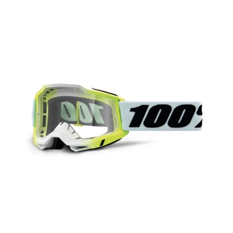 100 PROCENT GOGLE ACCURI 2 DUNDER - CLEAR LENS - KOLOR BIAŁY/CZARNY/ZIELONY SZYBKA PRZEŹROCZYSTA