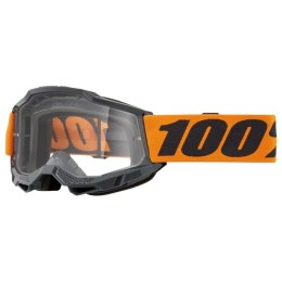 100 PROCENT GOGLE ACCURI 2 ORANGE - CLEAR LENS - KOLOR CZARNY/POMARAŃCZOWY SZYBKA PRZEŹROCZYSTA