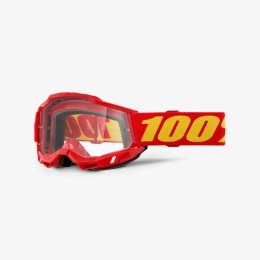 100 PROCENT GOGLE ACCURI 2 OTG RED - CLEAR LENS - KOLOR CZERWONY/ŻÓŁTY SZYBKA PRZEŹROCZYSTA