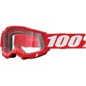 100 PROCENT GOGLE ACCURI 2 RED - CLEAR LENS - KOLOR CZERWONY/BIAŁY SZYBKA PRZEŹROCZYSTA