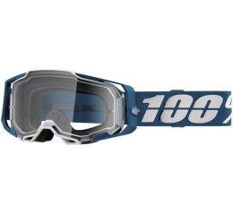 100 PROCENT GOGLE ARMEGA ALBAR - CLEAR LENS - KOLOR NIEBIESKI/SREBRNY SZYBKA PRZEŹROCZYSTA