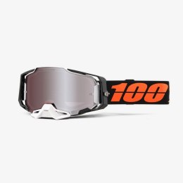 100 PROCENT GOGLE ARMEGA BLACKTAIL - HiPER SILVER MIRROR LENS - KOLOR CZARNY/BIAŁY/POMARAŃCZOWY SZYBKA SREBRNE LUSTRO