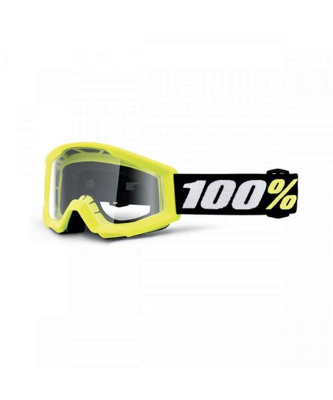 100 PROCENT GOGLE STRATA MINI YELLOW JUNIOR / KID / DZIECIĘCE KOLOR ŻÓŁTY (SZYBKA PRZEŹROCZYSTA)