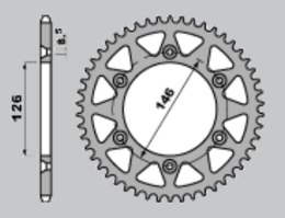 JR ZĘBATKA TYLNA ALUMINIOWA (ANODOWANA) 808 48 SUZUKI DRZ 400 '00-'24, RM 125/250, RMZ 250/450 (JTR808.48) KOLOR ZŁOTY