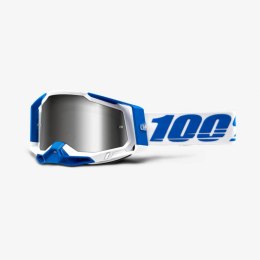 100 PROCENT WYPRZEDAŻ GOGLE RACECRAFT 2 ISOLA - FLASH SILVER LENS - KOLOR BIAŁY/NIEBIESKI SZYBKA SREBRNE LUSTRO