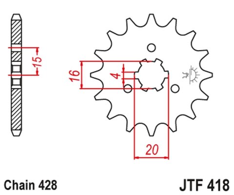 JT ZĘBATKA PRZEDNIA 416 13 KAWASAKI KX 125 '77-79', KC/KE/KH/KS/KE/KM 90/100/125/175 '77-98' (41613JT) (ŁAŃC. 428) JT ZĘBATKA PRZEDNIA 416 13 KAWASAKI KX 125 '77-79', KC/KE/KH/KS/KE/KM 90/100/125/175 '77-98' (41613JT) (ŁAŃC. 428)