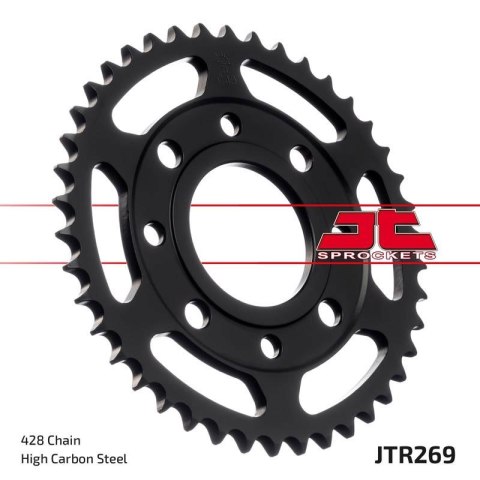 JT ZĘBATKA TYLNA 269 39 HONDA CG 125 '02-'05, CM 125 '82-'97, CB 125T '82-'88, DAELIM VC 125 '96-'99 (26939JT) (ŁAŃC. 428) JT ZĘBATKA TYLNA 269 39 HONDA CG 125 '02-'05, CM 125 '82-'97, CB 125T '82-'88, DAELIM VC 125 '96-'99 (26939JT) (ŁAŃC. 428)