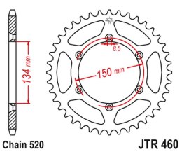 JT ZĘBATKA TYLNA 489 47 KAWASAKI KX/KXF `84-24 (48947JT) (ŁAŃC. 520)