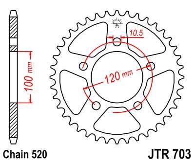 JT ZĘBATKA TYLNA 703 41 CAGIVA TAMANACO 125 88-91 (70341JT) (ŁAŃC. 520) - ZASTĘPUJE 70340JT (JTR698.40) JT ZĘBATKA TYLNA 703 41 CAGIVA TAMANACO 125 88-91 (70341JT) (ŁAŃC. 520) - ZASTĘPUJE 70340JT (JTR698.40)