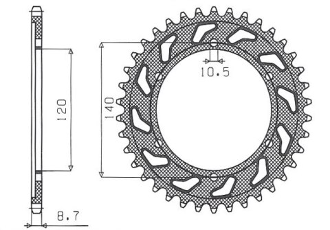 SUNSTAR ZĘBATKA TYLNA 498 38 SUZUKI GSXR 1300 (99-07) (JTR499.38) (ŁAŃC. 530) (49838JT) SUNSTAR ZĘBATKA TYLNA 498 38 SUZUKI GSXR 1300 (99-07) (JTR499.38) (ŁAŃC. 530) (49838JT)