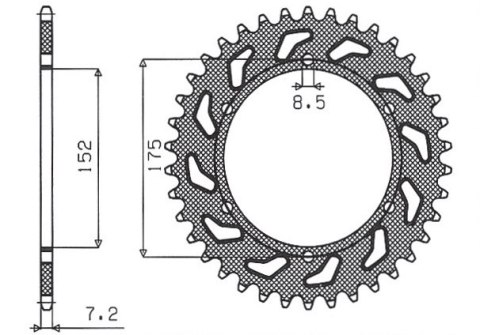 SUNSTAR ZĘBATKA TYLNA 844 53 YAMAHA DT 125R/RE 99-06 (JTR839.53) (ŁAŃC. 428) (84453JT) SUNSTAR ZĘBATKA TYLNA 844 53 YAMAHA DT 125R/RE 99-06 (JTR839.53) (ŁAŃC. 428) (84453JT)