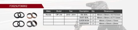 SHOWA 2024/07 ZESTAW NAPRAWCZY AMORTYZATORA PRZEDNIEGO HONDA CRF 250 '10-'14 (USZCZELNIACZE OLEJOWE X 2, PYŁOWE X 2, PANEWKI X 4 SHOWA 2024/07 ZESTAW NAPRAWCZY AMORTYZATORA PRZEDNIEGO HONDA CRF 250 '10-'14 (USZCZELNIACZE OLEJOWE X 2, PYŁOWE X 2, PANEWKI X 4
