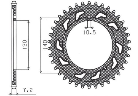 SUNSTAR ZĘBATKA TYLNA 4398 41 SUZUKI DL 1000, GSXR 750 '00-'03 (-1) (JTR1792.41) (ŁAŃC. 525) (439841JT)