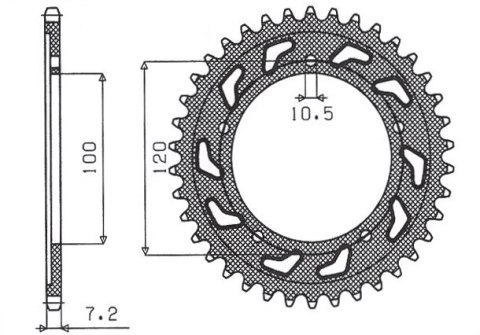 SUNSTAR ZĘBATKA TYLNA 4447 41 / 4363 41 APRILIA RSV 1000 04-15, TUONO 1000 06-10, MANA 850 (08-16) (JTR702.41) (JTR713.41) (ŁAŃC SUNSTAR ZĘBATKA TYLNA 4447 41 / 4363 41 APRILIA RSV 1000 04-15, TUONO 1000 06-10, MANA 850 (08-16) (JTR702.41) (JTR713.41) (ŁAŃC