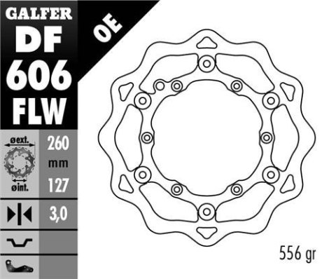 GALFER TARCZA HAMULCOWA PŁYWAJĄCA 260MM KTM WSZYSTKIE MODELE, HUSABERG (NG140) GALFER TARCZA HAMULCOWA PŁYWAJĄCA 260MM KTM WSZYSTKIE MODELE, HUSABERG (NG140)