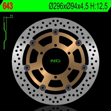 NG TARCZA HAMULCOWA PRZÓD HONDA CBR 600F '01-'10, CB 900F 02-07 VTX 1800C '01-08 (296X94X4,5) (6X6,5mm) NG TARCZA HAMULCOWA PRZÓD HONDA CBR 600F '01-'10, CB 900F 02-07 VTX 1800C '01-08 (296X94X4,5) (6X6,5mm)