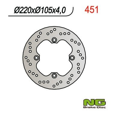 NG TARCZA HAMULCOWA PRZÓD HONDA SKUTERY 125/150 (220X105X4) 4 OTWORY ŚR.10,5 NG TARCZA HAMULCOWA PRZÓD HONDA SKUTERY 125/150 (220X105X4) 4 OTWORY ŚR.10,5