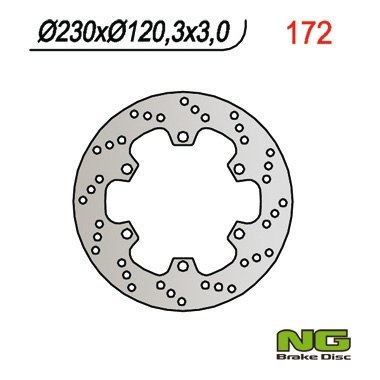 NG TARCZA HAMULCOWA PRZÓD KAWASAKI KMX 125 (86-03) (230X120X4) 6 OTWORÓW ŚR.10,5 NG TARCZA HAMULCOWA PRZÓD KAWASAKI KMX 125 (86-03) (230X120X4) 6 OTWORÓW ŚR.10,5