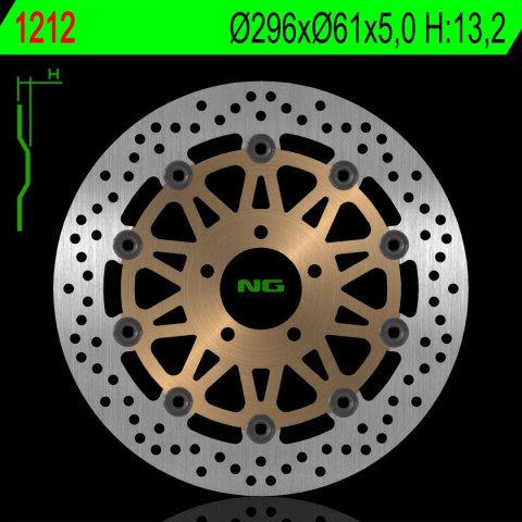 NG TARCZA HAMULCOWA PRZÓD KAWASAKI ZX9R '98-'99 (296X61X5MM) (5X10,5MM) NG TARCZA HAMULCOWA PRZÓD KAWASAKI ZX9R '98-'99 (296X61X5MM) (5X10,5MM)