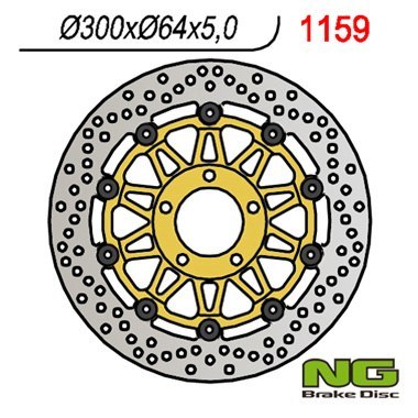 NG TARCZA HAMULCOWA PRZÓD SUZUKI GSX 750 '97-'03, VZ 800 MARAUDER '96-'08 (300X64X5) PŁYWAJĄCA NG TARCZA HAMULCOWA PRZÓD SUZUKI GSX 750 '97-'03, VZ 800 MARAUDER '96-'08 (300X64X5) PŁYWAJĄCA