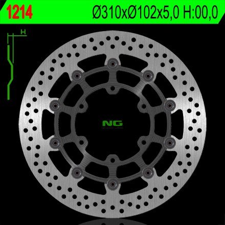 NG TARCZA HAMULCOWA PRZÓD SUZUKI GSXR 600/750 '08-'18, GSXR 1000 '09-'16, GSX 750Z '08-'21 (310X102X5MM) (6X8,5MM) PŁYWAJĄCA