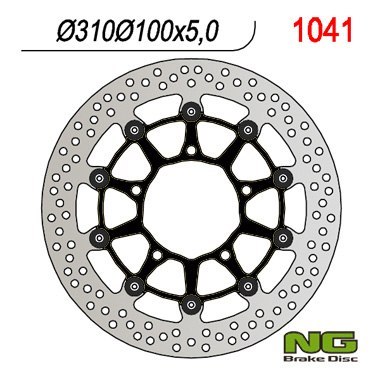 NG TARCZA HAMULCOWA PRZÓD SUZUKI GSXR 600 '06-'07, 750 '06, 1000 '05-'08, VZR 1800 '06-'13, VLZ 1800 '17 (310X100X5,0MM) (5X10,5 NG TARCZA HAMULCOWA PRZÓD SUZUKI GSXR 600 '06-'07, 750 '06, 1000 '05-'08, VZR 1800 '06-'13, VLZ 1800 '17 (310X100X5,0MM) (5X10,5