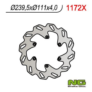 NG TARCZA HAMULCOWA TYŁ KTM 690/950/990 '06-'15 (240X111X4) (6X6,5MM) NG TARCZA HAMULCOWA TYŁ KTM 690/950/990 '06-'15 (240X111X4) (6X6,5MM)