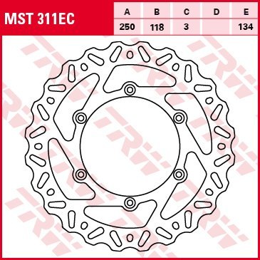 TRW ZF TARCZA HAMULCOWA PRZÓD SUZUKI RM 125 / 250 89-12, DR 250 95-07, DRZ 400 00-05, YAMAHA YZ / WRF 01-07, WR / YZ 426 / 450 0