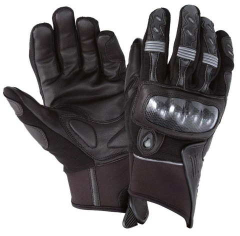 ROLEFF PROMOCJA RĘKAWICE LETNIE SKÓRZANE KRÓTKIE MODEL CARBON KOLOR CZARNY ROZMIAR M