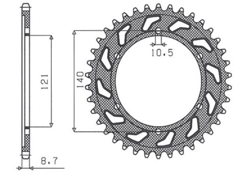 SUNSTAR ZĘBATKA TYLNA 4435 40 CAGIVA RAPTOR 1000 00-06 (ŁAŃC. 530) (443540JT) SUNSTAR ZĘBATKA TYLNA 4435 40 CAGIVA RAPTOR 1000 00-06 (ŁAŃC. 530) (443540JT)