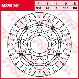 TRW ZF TARCZA HAMULCOWA PRZÓD HONDA CBR 900RR FIREBLADE '00-'03 (330X94X5MM)