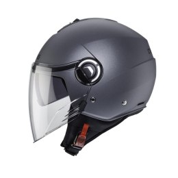 CABERG KASK OTWARTY JET Z BLENDĄ MODEL RIVIERA V4X SOLID KOLOR SZARY MAT - GUNMETAL ROZMIAR XL