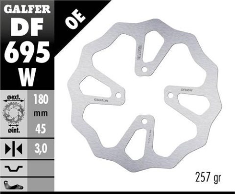 GALFER TARCZA HAMULCOWA TYŁ KTM 65 SX '23-, HUSQVARNA TC 65 '23-, GAS GAS MC 65 '23- (180X45X3) (4X6,25MM) WAVE GALFER TARCZA HAMULCOWA TYŁ KTM 65 SX '23-, HUSQVARNA TC 65 '23-, GAS GAS MC 65 '23- (180X45X3) (4X6,25MM) WAVE