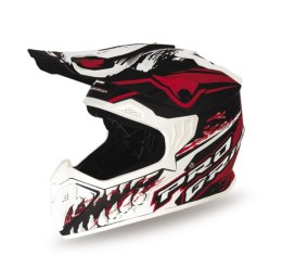 PROGRIP KASK CROSS DZIECIĘCY PG3009 JURASSIC JUNIOR/KID KOLOR BIAŁY/CZERWONY/CZARNY MAT ROZM. M (3009-149) ( HOMOLOGACJA ECE 22R