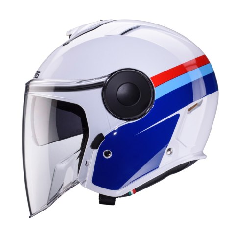 CABERG KASK OTWARTY JET Z BLENDĄ MODEL SOHO ZEPHYR KOLOR BIAŁY/NIEBIESKI/CZERWONY ROZMIAR M CABERG KASK OTWARTY JET Z BLENDĄ MODEL SOHO ZEPHYR KOLOR BIAŁY/NIEBIESKI/CZERWONY ROZMIAR M
