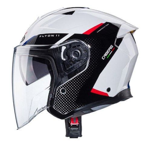 CABERG KASK OTWARTY JET OTWARTY FLYON II BOSS KOLOR BIAŁY/CZARNY/CZERWONY/NIEBIESKI ROZMIAR L CABERG KASK OTWARTY JET OTWARTY FLYON II BOSS KOLOR BIAŁY/CZARNY/CZERWONY/NIEBIESKI ROZMIAR L