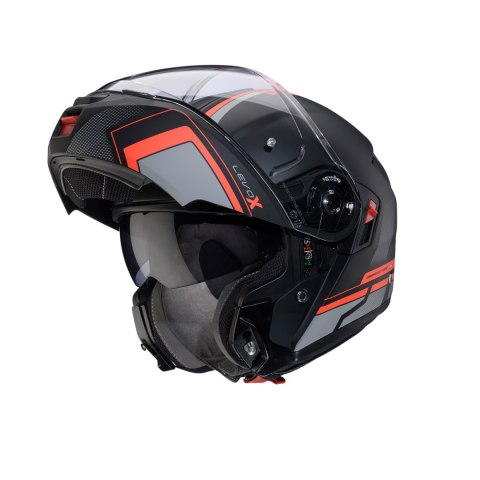 CABERG KASK SZCZĘKOWY FLIP-UP MODEL LEVO X ELITE KOLOR CZARNY MAT/SZARY/CZERWONY FLUO ROZMIAR XL (PINLOCK W ZESTAWIE) CABERG KASK SZCZĘKOWY FLIP-UP MODEL LEVO X ELITE KOLOR CZARNY MAT/SZARY/CZERWONY FLUO ROZMIAR XL (PINLOCK W ZESTAWIE)