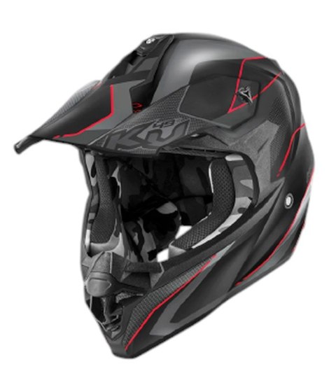 KAPPA KASK KV49 EVO CHASER CROSS KOLOR CZARNY SZARY CZERWONY MATT ROZMIAR 60 / L ( HOMOLOGACJA ECE 22R06 )