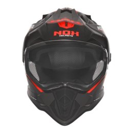 NOX KASK OFFROAD / TRAIL DUOSPORT (DUAL) N312 VAPOR Z SZYBKĄ I BLENDĄ KOLOR CZARNY/CZERWONY MAT ROZMIAR L