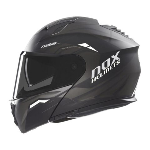 NOX KASK SZCZĘKOWY (FLIP-UP) Z BLENDĄ N968 ULTRA KOLOR CZARNY/BIAŁY MAT ROZMIAR L NOX KASK SZCZĘKOWY (FLIP-UP) Z BLENDĄ N968 ULTRA KOLOR CZARNY/BIAŁY MAT ROZMIAR L