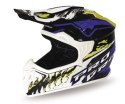 PROGRIP KASK CROSS DZIECIĘCY PG3009 JURASSIC JUNIOR/KID KOLOR BIAŁY/NIEBIESKI/ŻÓŁTY FLUO ROZM. XL (3009-361) ( HOMOLOGACJA ECE 2